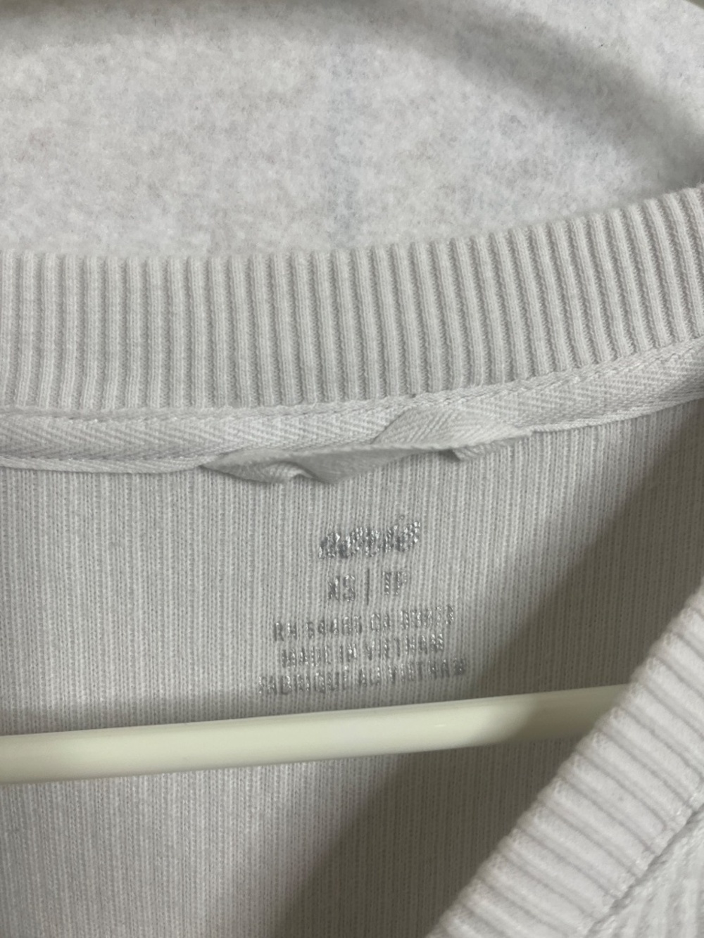 Offline by Aerie White Ribbed Cropped Sweatshirt Long Sleeve Relaxed Fit XS - Picture 3 of 6
